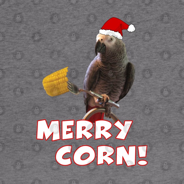 African Grey Parrot Holiday Christmas Santa by Einstein Parrot